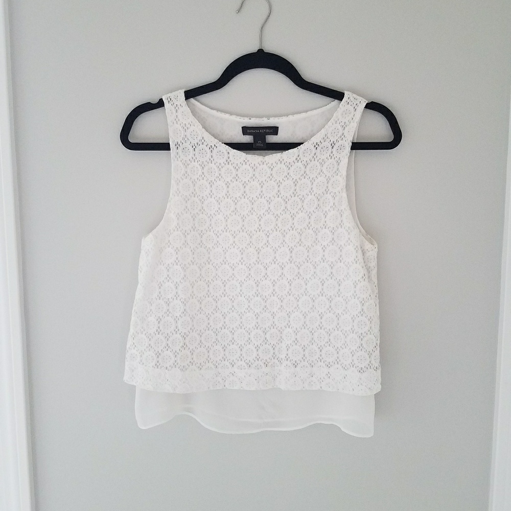 Banana Republic white sleeveless tank top